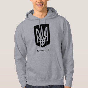 Zeitgenössisches Grafik-Emblem Tryzub der Ukraine Hoodie