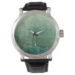 Zeitgenössisches grünes Aquarell Armbanduhr