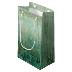 Zeitgenössisches grünes Aquarell Kleine Geschenktüte