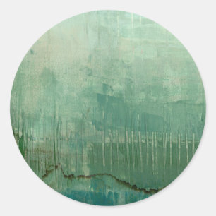 Zeitgenössisches grünes Aquarell Runder Aufkleber