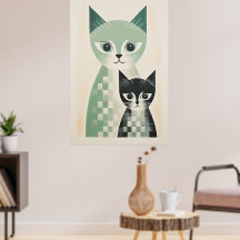 Zeitgenössisches Katzenposter