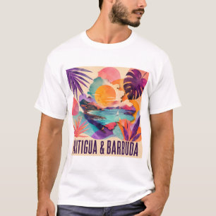 Zeitgenössisches Kollage-T-Shirt aus Antigua und B T-Shirt