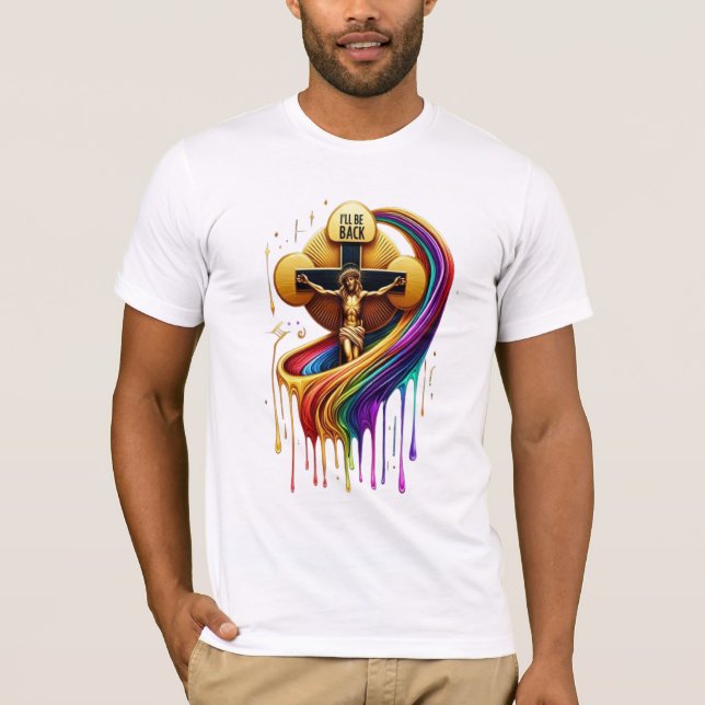Zeitgenössisches künstlerisches Design gekreuzigte T-Shirt (Vorderseite)