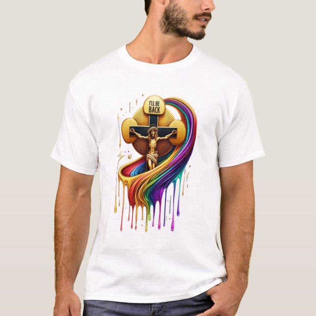 Zeitgenössisches künstlerisches Design gekreuzigte T-Shirt (Vorderseite)