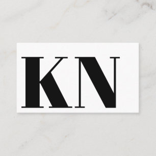 Zeitgenössisches Minimalistisches Fettes Monogramm Visitenkarte