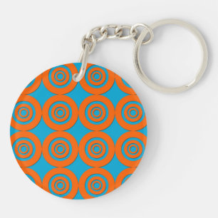 Zeitgenössisches modernes Design Orange Blaue Krei Schlüsselanhänger