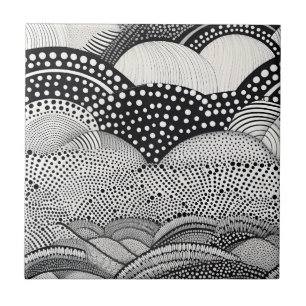 Zeitgenössisches monochromes abstraktes Geometrie- Fliese