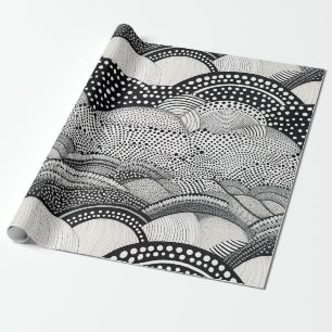 Zeitgenössisches monochromes abstraktes Geometrie- Geschenkpapier