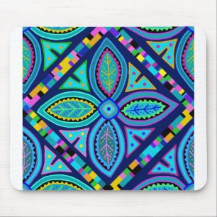 Zeitgenössisches Oma-Quadrat-Blumenmuster Mousepad
