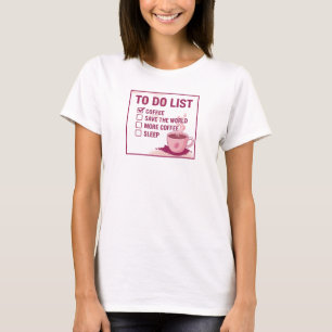 Zeitgenössisches Rotes KAFFEE ZUERST RETTE DIE WEL T-Shirt