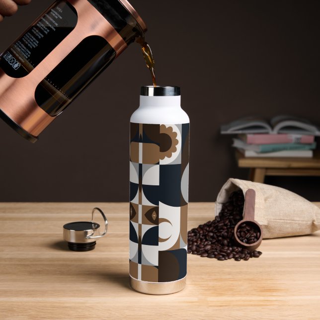 Zeitgenössisches Rustikales Boho-Muster  Trinkflasche (Kaffee)