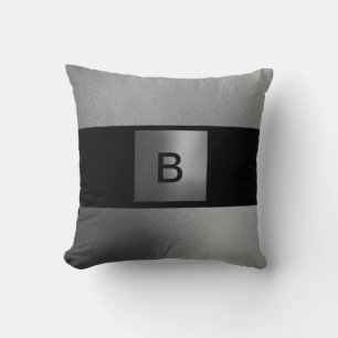 Zeitgenössisches Schwarz-Schlick-Grau-Kissen-B Kissen