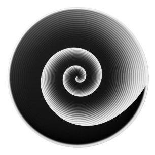 Zeitgenössisches Schwarz-Weiß Stilvolles Twirl-M Keramikknauf