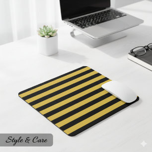 Zeitgenössisches schwarzes metallisches Goldstreif Mousepad