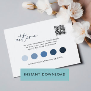 Zeitgenössisches Script QRCode Wedding ATTIRE TEMP Einladung
