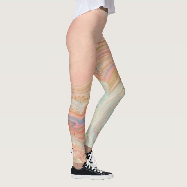 Zeitgenössisches und jugendliches Pfirsichmuster Leggings (Rechts)