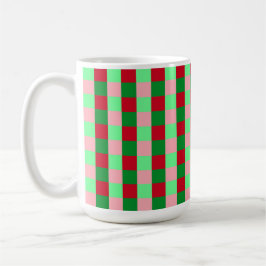 Zeitgenössisches Weihnachts-Schachbrettmuster Kaffeetasse