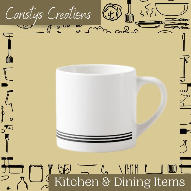 Zeitgenössisches Weiß mit Streifen Espresso Tasse (Von Creator hochgeladen)