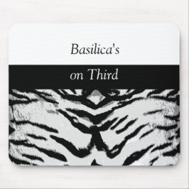Zeitgenössisches Zebra Stripe Black and White Mous Mousepad