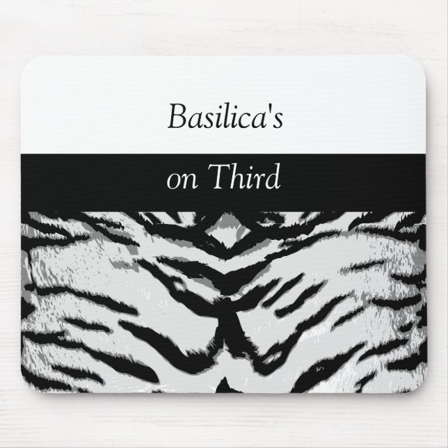 Zeitgenössisches Zebra Stripe Black and White Mous Mousepad (Vorne)