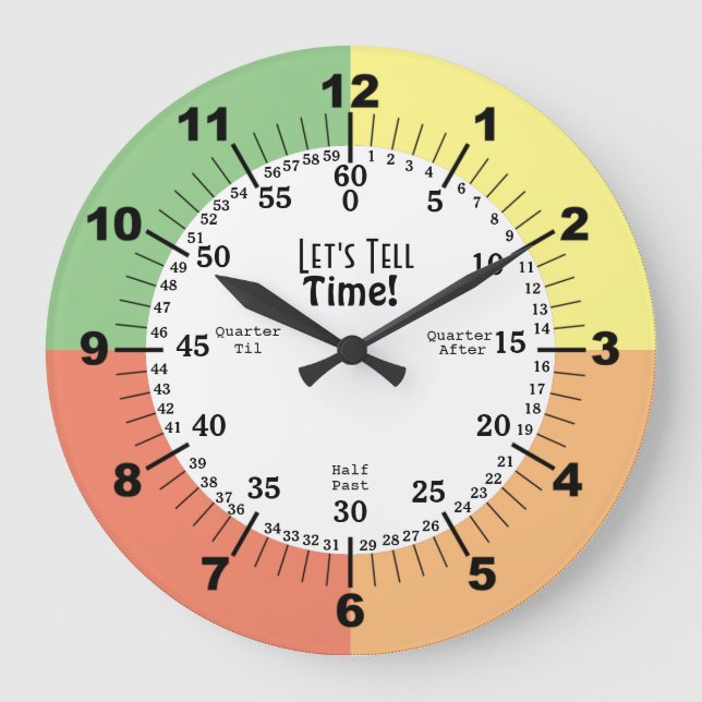 Zeitlehrer und Klassenzimmer Große Wanduhr (Vorderseite)