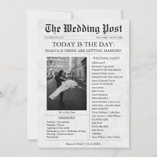 Zeitleiste des Hochzeitsprogramms für Zeitungen de Einladung
