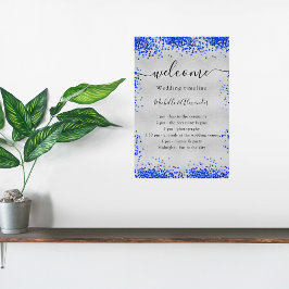 Zeitleiste des Hochzeitsprogramms in Silver Royal Poster