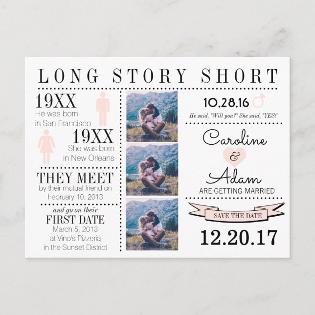 Zeitlicher Save the Date Postkarte (Vorderseite)