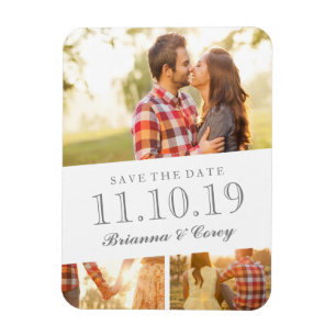 Zeitlos 3-Foto Save the Date Magnet