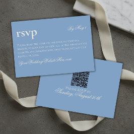 Zeitlos altes Geld Blue Wedding QR RSVP Karte