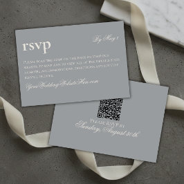 Zeitlos altes Geld Gray Wedding QR RSVP Karte