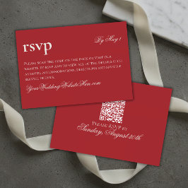 Zeitlos altes Geld Red Wedding QR RSVP Karte