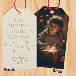 Zeitlos - antike weiße Weihnachtsmarken für Weihna Geschenkanhänger