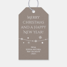 Zeitlos - Beige Gray - Snowflake Geschenketiketten Geschenkanhänger