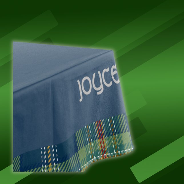 Zeitlos blau und grün Tartan Monogram | Tischdecke (Von Creator hochgeladen)