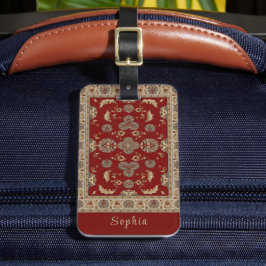 Zeitlos Elegance Red Beige Klassischer Fabrikname Gepäckanhänger