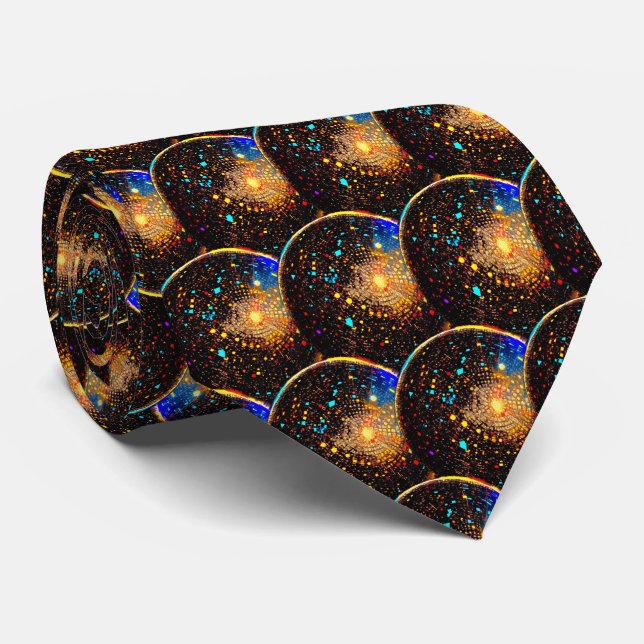 Zeitlos Elegante: Retro Disco Ball Krawatte (Gerollt)
