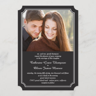 Zeitlos Elegantes Foto Hochzeit Einladungen