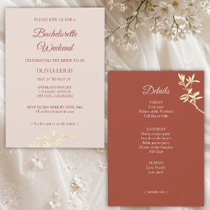 Zeitlos florale Rustikale Bachelorette Wochenende Einladung