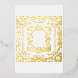 Zeitlos goldenes Barockbild Folieneinladung