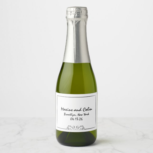 Zeitlos handgeschriebener Swan Brautparty Champagn (Vorderseite)