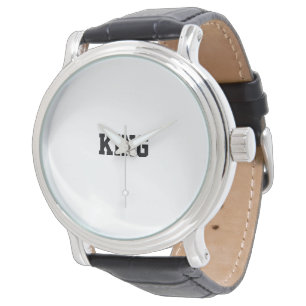 Zeitlos "KING" Black Leather Strap Watch for Men Armbanduhr