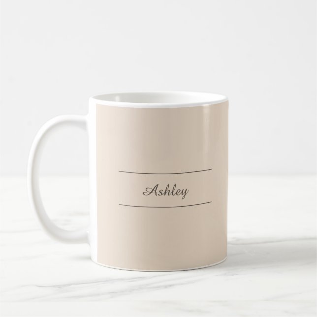 Zeitlos - Pastel Ivory Name Tasse (Links)