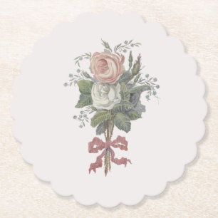 Zeitlos, pink, Rose Thema Hochzeit Untersetzer