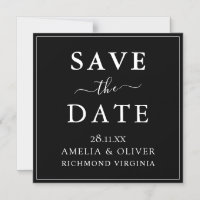 Zeitlos schwarze minimalistische Hochzeit - Termin
