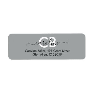 Zeitlos - Silver Gray Monogram Address Label