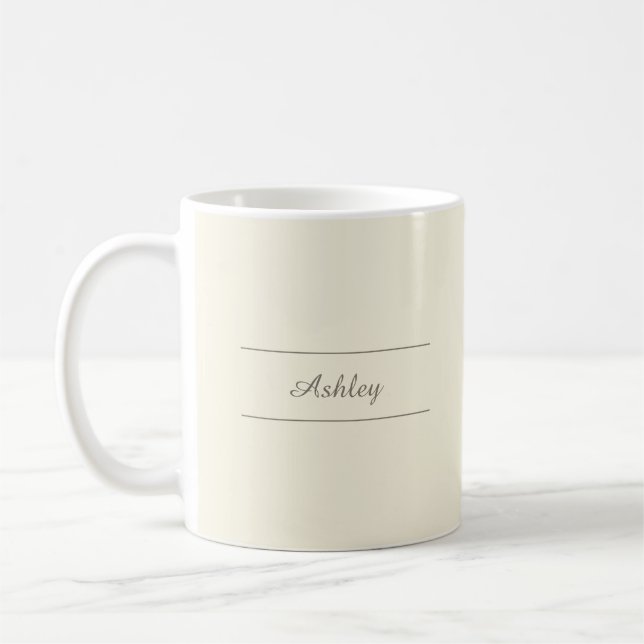 Zeitlos - Tasse für Cremeweiße Namen (Links)
