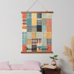 Zeitlos Tweed Wandteppich Mit Holzrahmen