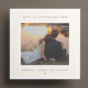Zeitlos und minimalistischer 1. Hochzeitstag Karte