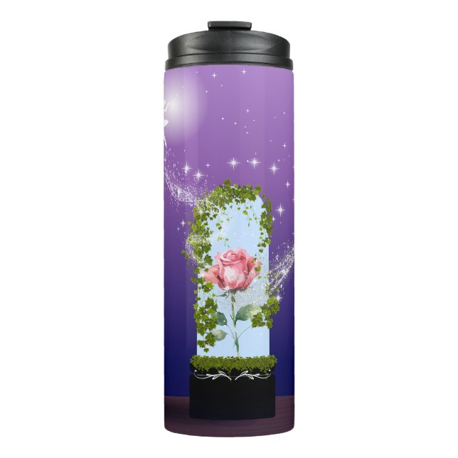 Zeitlos verzauberte Rose Thermosbecher (Vorderseite)